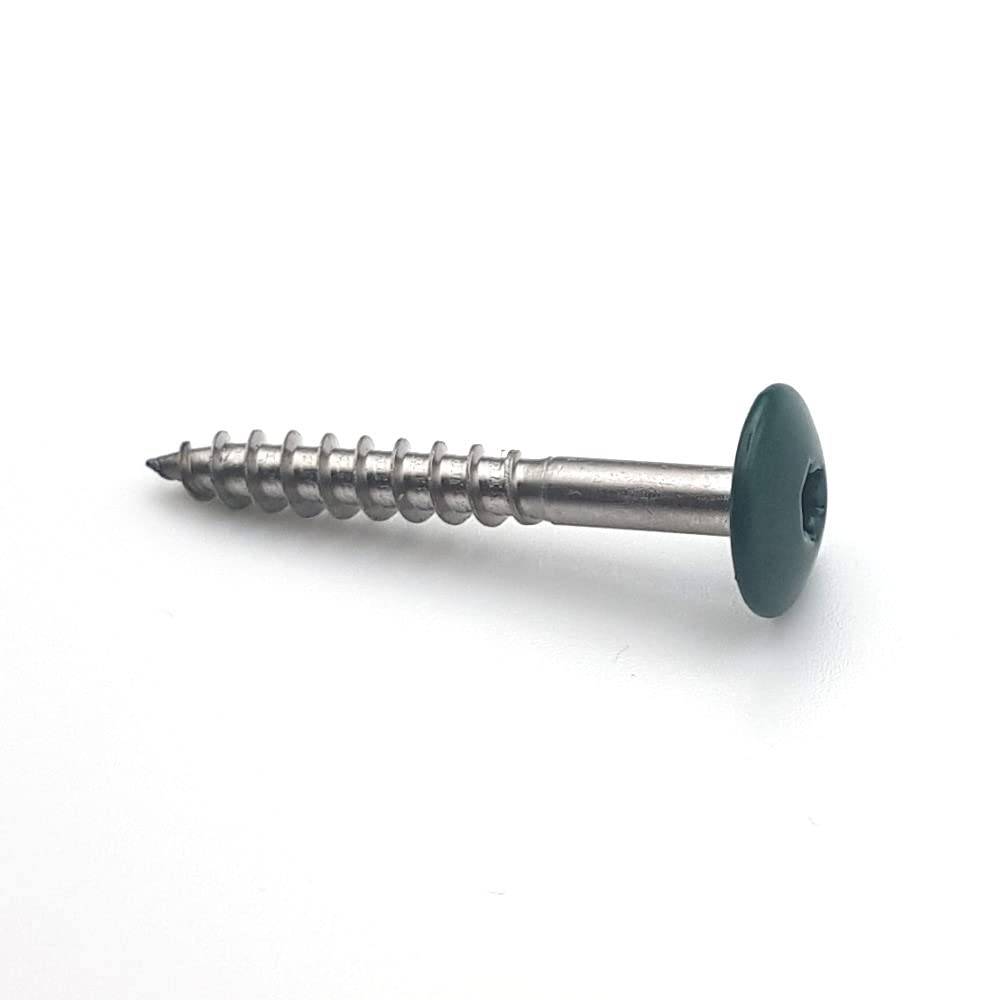 Vis pour panneaux de façade 4,8x38 mm RAL 6005 vert mousse Inox A2 par 50