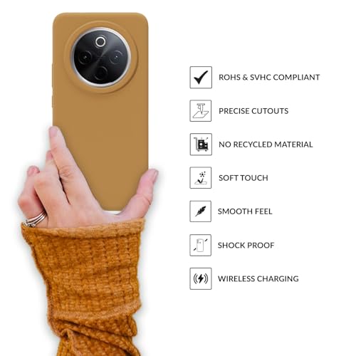Image of SPRIG Compatible with Vivo T4 Premium SilkTone Back Cover Drop Tested Shock Proof Mobile Case for Men, Women, Boys and Girls with Camera Protection (Gold Brown)