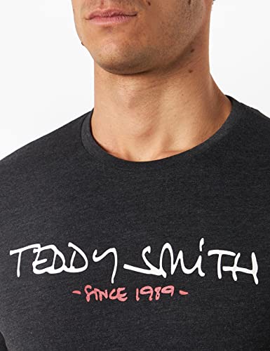 Teddy Smith - Ticlass - Tee-Shirt pour Homme - Casual - Noir Mélangé - Taille XL - Image 4