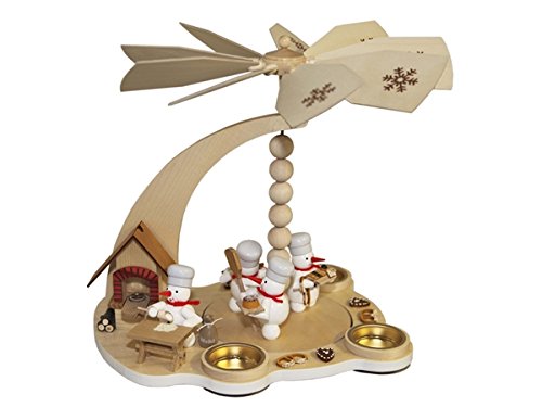 La tienda del panadero de la Navidad de la pirámide del hombre de la nieve con la altura del hornada-horno que fuma de 27 cm presenta OTRA VEZ la pirámide de la Navidad de la pirámide