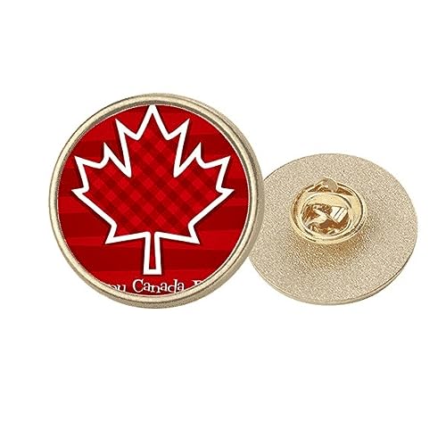 Broche ronde dorée motif érable carré M pour vos tenues du 4 juillet