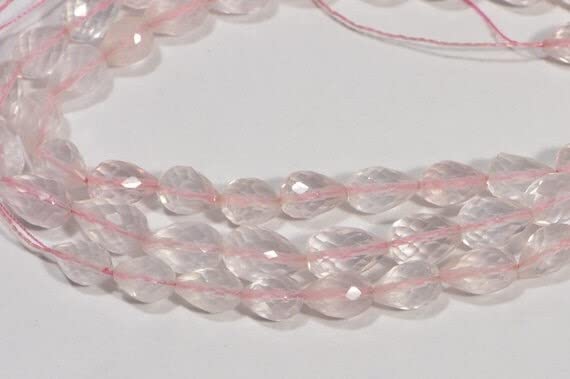 Quartz rose perles pour création bijoux rang goutte facettée LKBEADS - 3
