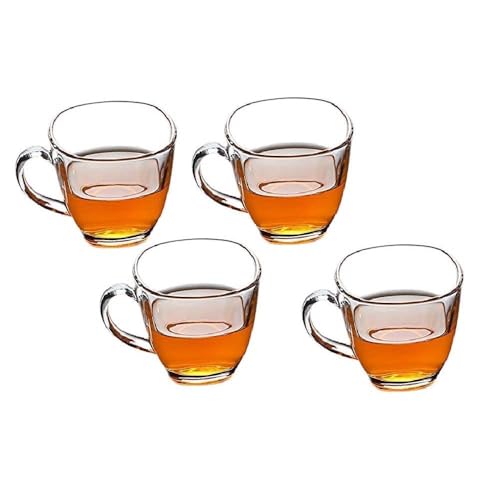 Image of MARKQUES Teaware Glass Cup for Green Tea, Herbal Tea, Coffee (Transparent, Clear, 200 ml) 4 Pieces