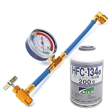 HFC-134a 冷媒 HITACHI + Dr.Leak ガスチャージホース HFC-134a 冷媒 HITACHI + Dr.Leak ガスチャージホース エアコン