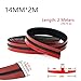 MQXBO Car Rubber Seal Strips T Type 14/19MM/27MM Auto Window Edge Protector Sticker Windshield Roof Strip Noise Insulation Accessories(14MM 2M)