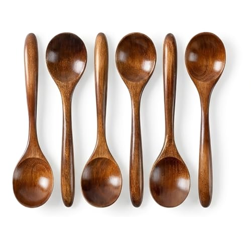 Wooden Spoons, Wood Soup Spoons for Eating Mixing Stirring, Wood Spoon with Japanese Style Kitchen Utensil