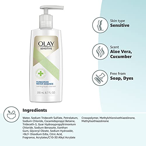 Olay Sensitive Facial Cleanser With Hungarian Water Essence, 6.7 Oz #TOP7