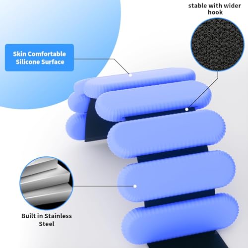 Image of Adjustable Ankle Weights for Women Men,Wrist Weights set for Walking Running,1 Pair (1Lbs Each) Silicone Workout Weights for gym fitness, Jogging,yoga,pilates,strength training,physical therapy