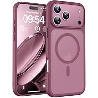 TOCOL Magnetic for iPhone 17 Pro Max Case 6.9-Inch, Compatible with MagSafe, Full Camera Protection, Built-in Magnetic Ring, Drop Protection Shockproof Translucent Matte Phone Cover (Plum)