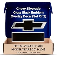 Chevy Silverado Black Blackout Grille Tailgate Bowtie Overlay Decals 2014-2018 Set of 2