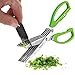 Westmark Germany Stainless Steel 5-Blade Herb Scissors with Cleaning Comb (Green)