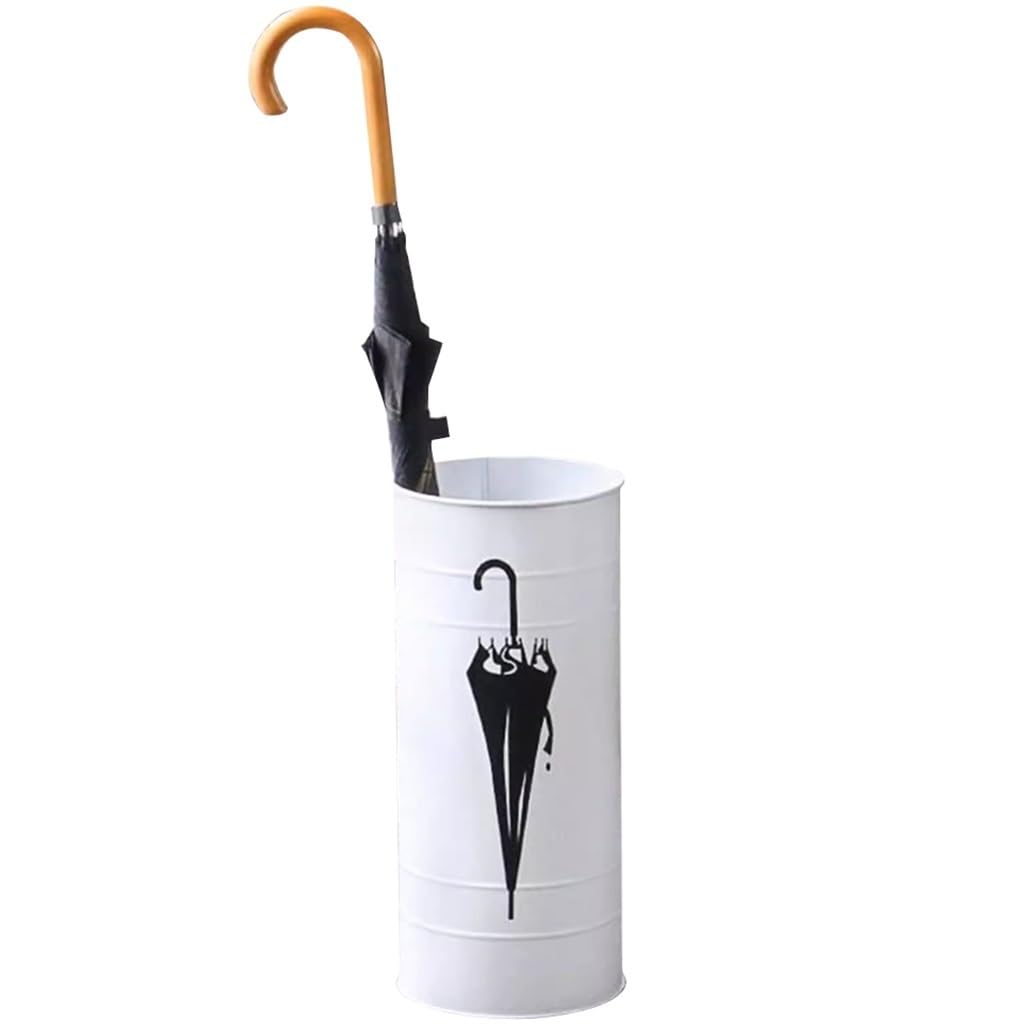 Flyiodfcxv White A Umbrella Stand, Small Classic Style Cylindrical(White A)