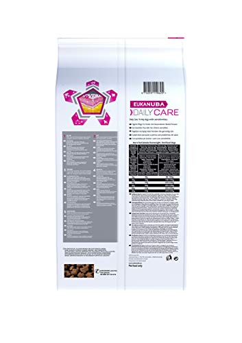 Eukanuba Daily Care Overweight / Sterilised Trockenfutter – Fettarmes Spezialfutter für übergewichtige oder kastrierte Hunde, 12,5 kg