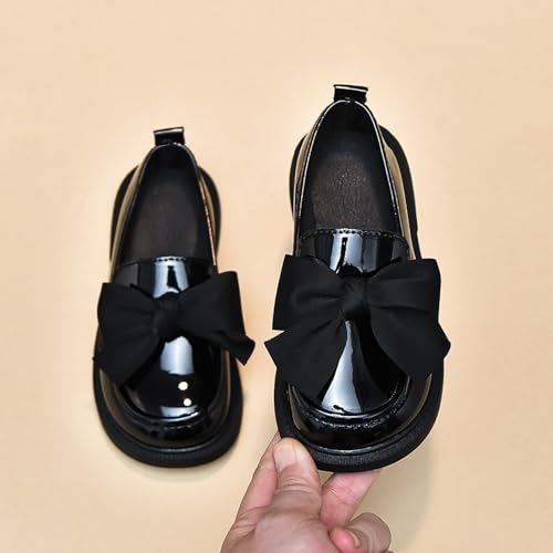 Image of Toddler Girl's Dress Shoes Comfort Bowtie Princess Oxford Style School Uniform Shoes Loafer Flats