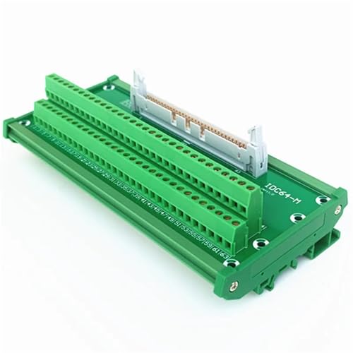 Image of IDC-64 DIN Rail Mounted Interface Module 2x32 Pins 0.1 inch Male Header Breakout Board, Terminal Block, Connector.