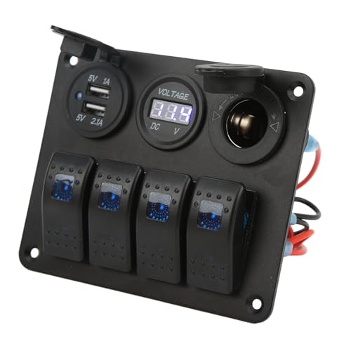 Panneau d'interrupteurs à bascule à 4 gangs tout-en-un avec ports de charge USB 12V