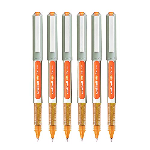 Image of Uniball Eye UB157 0.7mm Roller Ball Pen | Orange Ink, Pack of 6