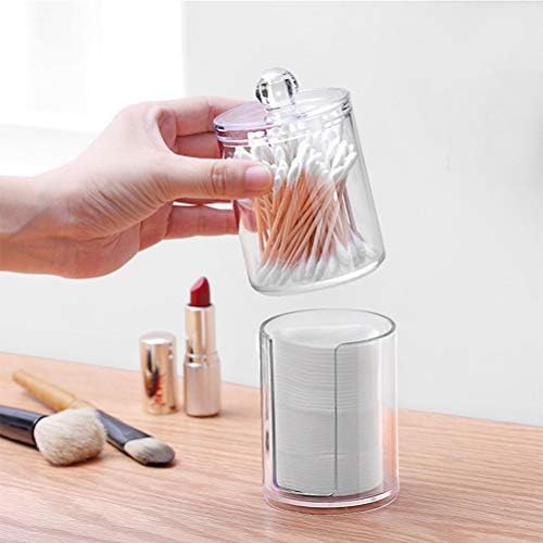 BSTCAR Cotton Pad Dispenser, Multifunctional Acrylic Clear Cotton Pad Organiser Swab Makeup Storage Holder Box Organiser Case