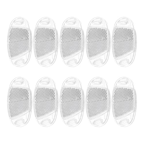 PATIKIL Bike Wheel Reflectors, 10 Pcs Plastic Universal Oval Safety Bicycle Wheel Rim Reflective Warning Reflective for Trailer Mountain Bike Bicycles Night Riding, White