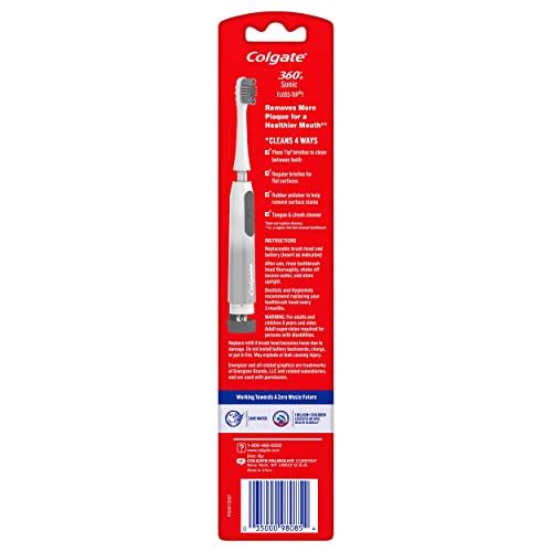 Colgate 360 Floss Tip Sonic Powered Battery Toothbrush #TOP1