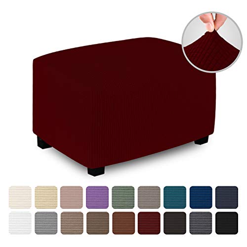 Easy-Going Stretch Ottoman Cover Folding Storage Stool Furniture Protector Soft Rectangle slipcover