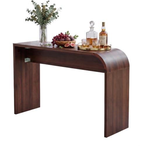 Curved Narrow Console Table, Skinny Behind Couch Counter Height Bar Table