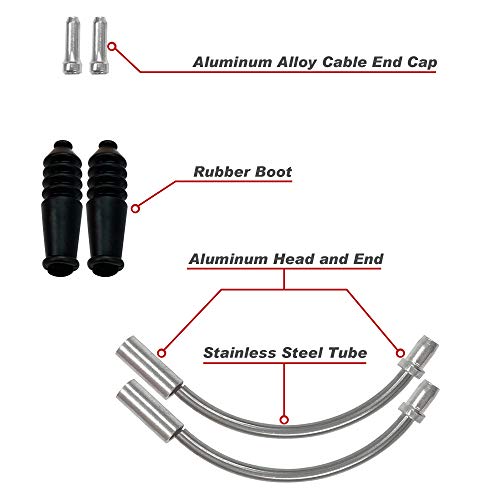 Realinice V Brake Noodle Cable Guide Pipe With Boot Set (2 Pairs) #TOP3
