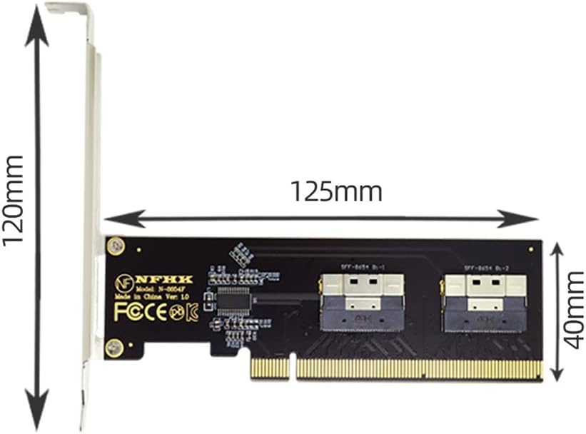 NFHK Dual Slimline SFF-8654 8X 4 NVME to PCIE Express 3.0 4.0 Raid Card VROC Raid0 Hyper Adapter