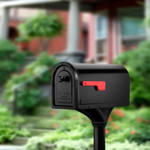 Architectural Mailboxes 7980B-10 Roxbury Mount Mailbox and Premium Steel Post Combo, Medium, Black by ARCHITECTURAL MAILBOXES - Image 2