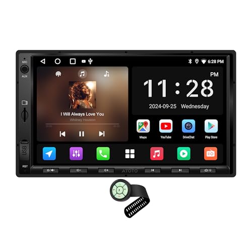 Autoradio Android 2 Din ATOTOZONE AC-44F8 avec montre volant CarPlay sans fil pour A5LG2A7T