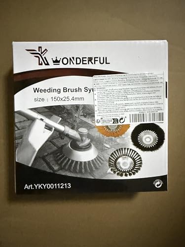 Cepillo desbrozadora para desbrozadora, cepillo para desbrozadora con orificio de 25,4 mm, para cepillo de alambre, accesorios de instalación, cepillo para malas hierbas (6 pulgadas)