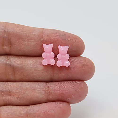 Pretty Smart Gummy Bear Metal Free Earrings On Plastic Posts (Pink Opaque) #TOP1