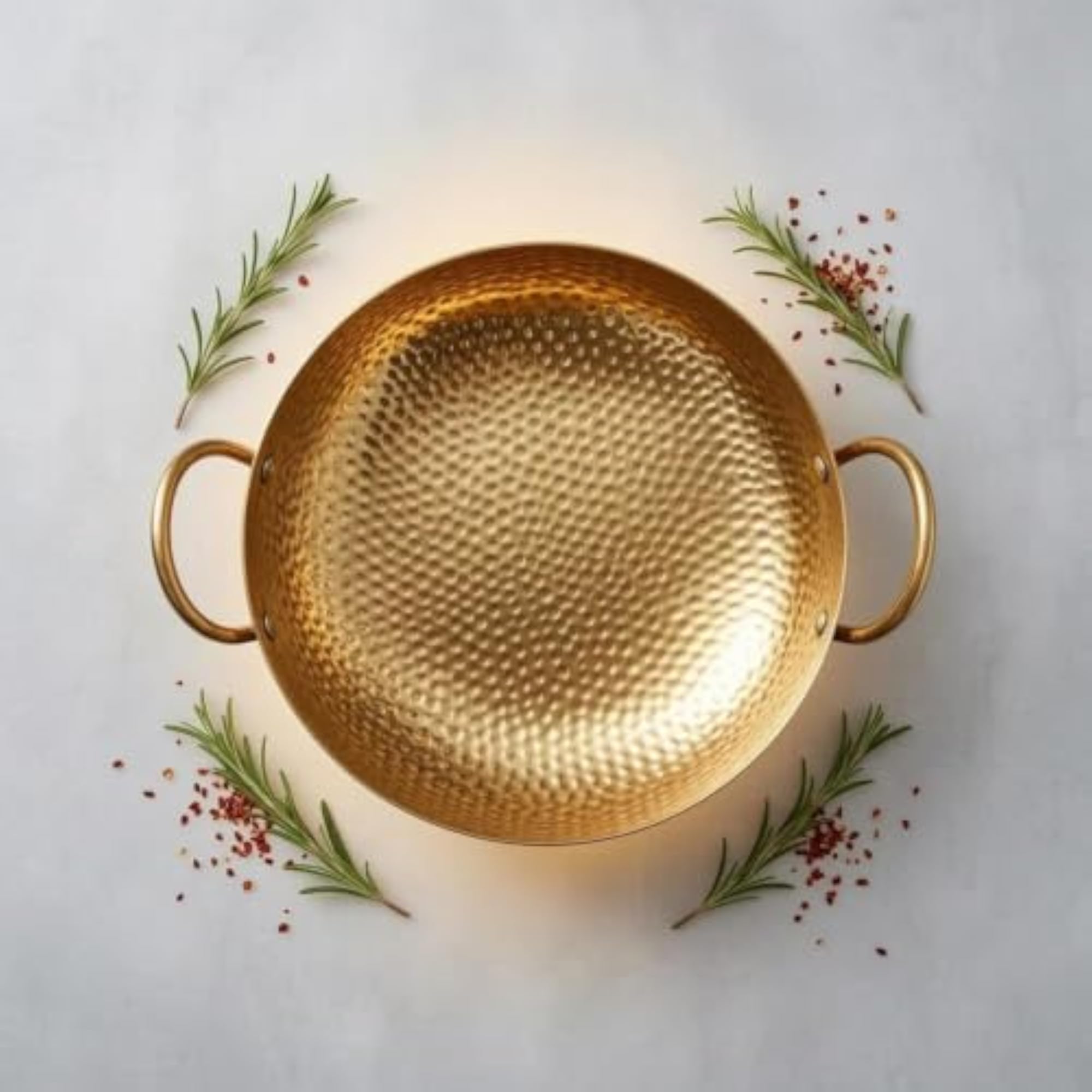 One-Piece Double Handle Stainless Steel Pot, 20cm Gold