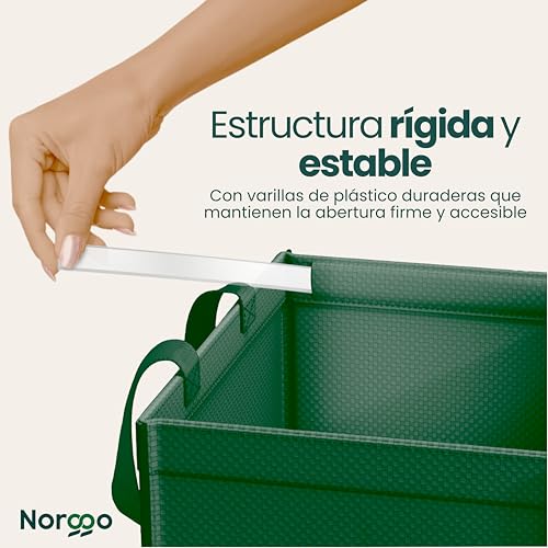 Miniatura 6 de Norggo Cubos De Basura De Reciclaje - Set De 3 X 40l Para Plástico, Papel Y Vidrio - Cubo Basura Reciclaje Duradero - Bolsas Reciclaje Basura Colores - Papelera Reciclaje 3 Compartimentos