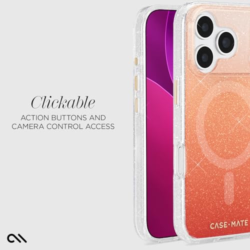 Case-Mate iPhone 17 Pro Case [Compatible with MagSafe] - Stylish Sparkly Phone Case with 12ft Drop Protection - Premium Magnetic Cover for iPhone 17 Pro - Twinkle Orange Ombre by Case-Mate - Used condition - Image 5