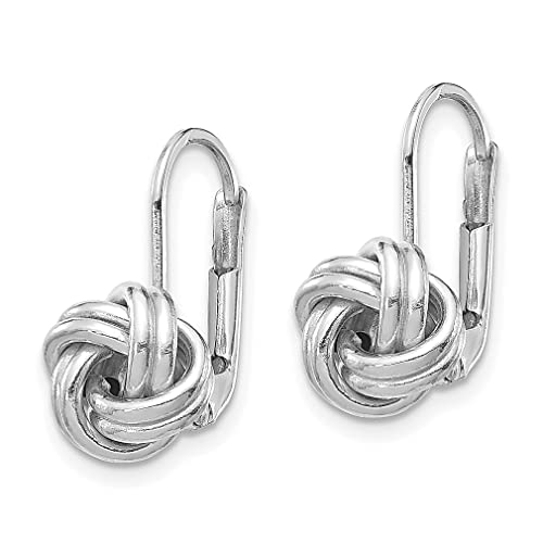 14K White Gold Love Knot Leverback Earrings Drop Dangle Fine Jewelry For Women Gifts For Her #TOP1
