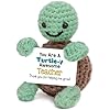 4THFARMES Mini Funny Turtle Teacher Appreciation Gifts for Women Men, End of Year Thank You Teacher Gifts Ideas, Personalized Cool Small Cute Stuff Things, Handmade Emotional Positive Crochet Turtle