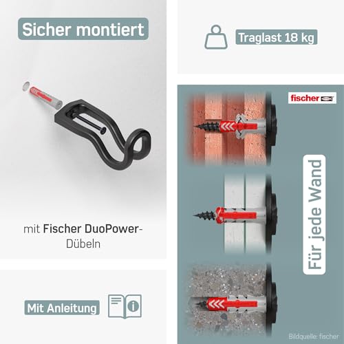 Borgen Fahrrad Wandhalterung - Rennrad Fahrradhalter - Rahmen und Fahrrad schonend bis 18 kg, minimalistisch - Rennrad Wandhalterung horizontal