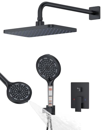 Matte Black 11-Inch Rainfall Shower System – Filtered
