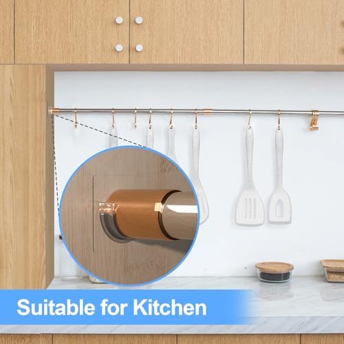 YEHOSHUN 6 Pack Shower Rod Holders No Drilling, Adhesive Curtain Rod Brackets for Wall, Strong Tension Rod Holder Up to 30 lbs, Waterproof for Tile Marble Painted, Apartments Dorms (Rod Not Included) - 4