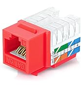 EMS RJ45 CAT6A Keystone Jack - 110-Type Modular Female Connectors | Compatible with Speed Termina...