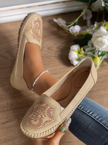 Image of Loafers for Women Leather Business Casual Shoes Comfortable Lightweight Penny Loafers Slip On Work Flats Moccasins Driving Boat Shoes