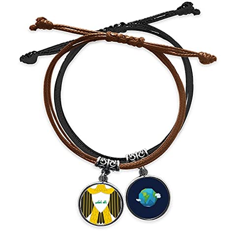 Pulsera de cuero de Irak hecha a mano con escudo nacional exclusivo