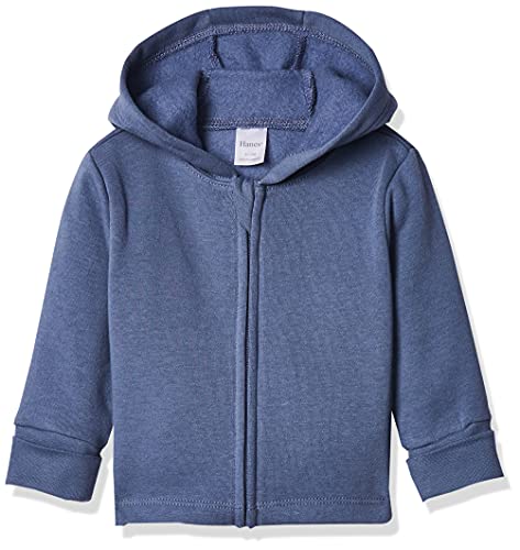 Hanes baby boys Ultimate Zippin Fleece Hoodie Hooded Sweatshirt, Dark Blue, 6-12 Months US