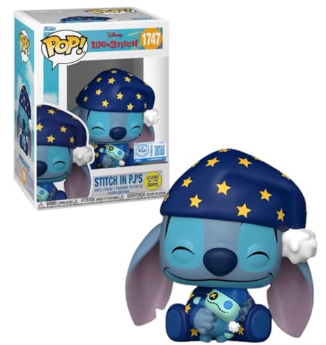 Funko Pop! Disney | Lilo & Stitch Stitch en Pijama Nº1747 | Special Edition Glow in The Dark | Figura de Vinilo Coleccionable | Edición Especial GITD | FS