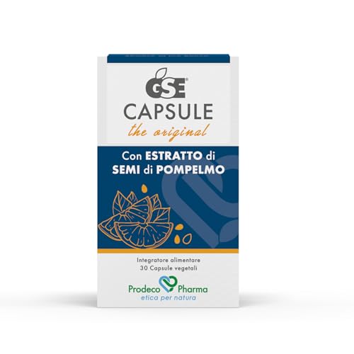 Prodeco Pharma Integratore Alimentare GSE 30 Capsule - Equilibrio Microbico, Estratto di Semi di Pompelmo, Vegan, Senza Glutine