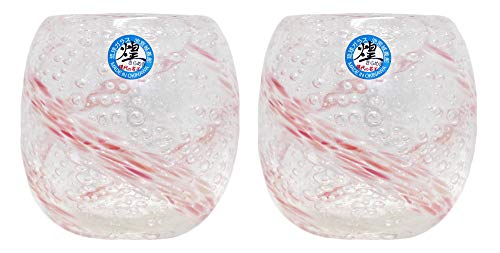 Kirakobo Taru Glass II (Rosa) diámetro 6.5 cm, pack de 2