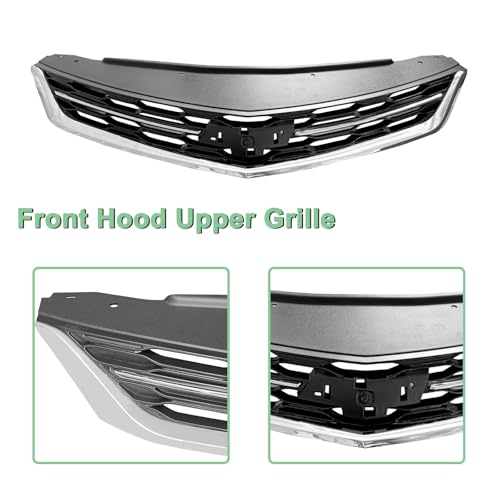 Image of Front Hood Bumper Grill For Chevy Cruze Upper Lower Mesh Grille Replacement 2016 2017 2018