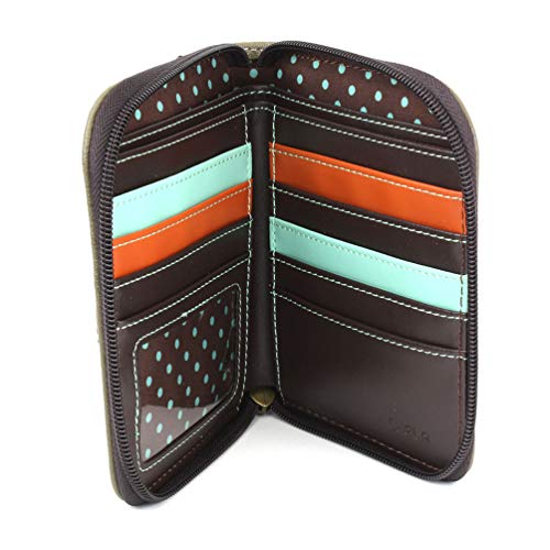 Image of CHALA Zip Around Wallet, Wristlet, 8 Credit Card Slots, Sturdy Pu Leather