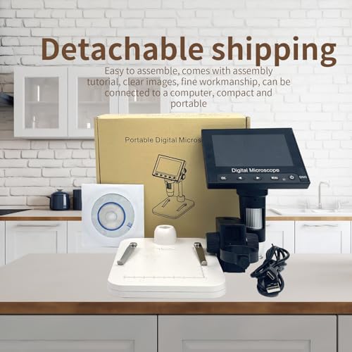 Image of USB Battery Digital Microscope 1000X Electronic Microscopes 4.3 Inch Screen with Adjustable Stand(High Definition